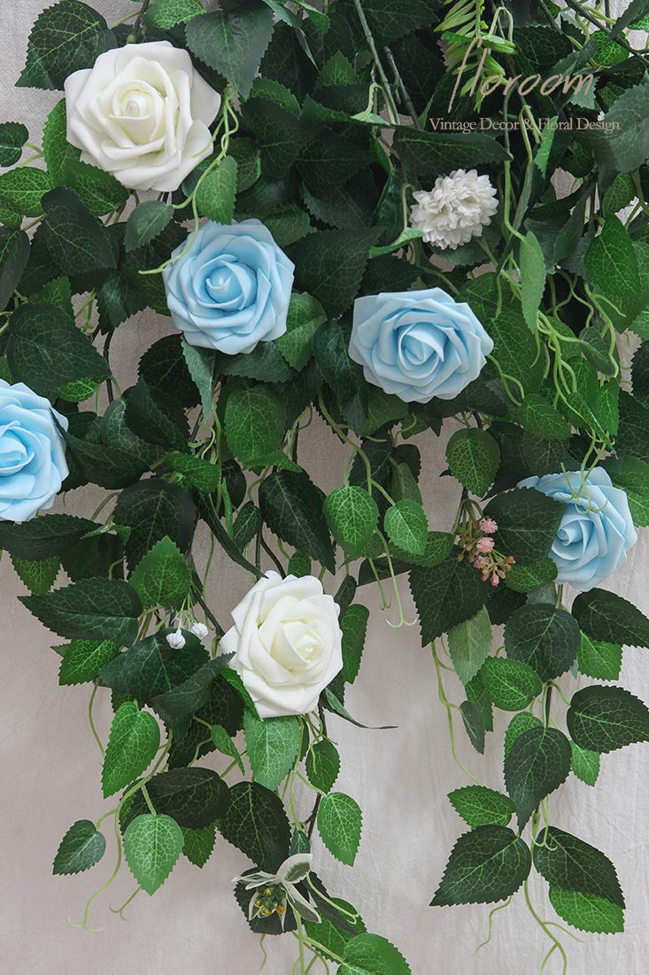 Floroom Ivory Foam Rose leaves pack illustrating greenery option