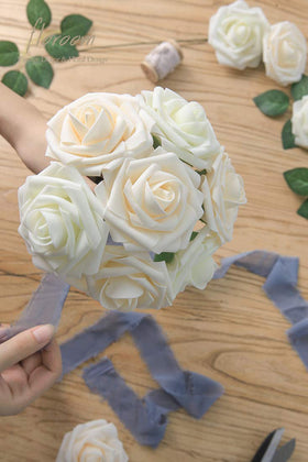 Floroom Ivory Foam Rose wedding decor demonstrates timeless arrangement possibilities