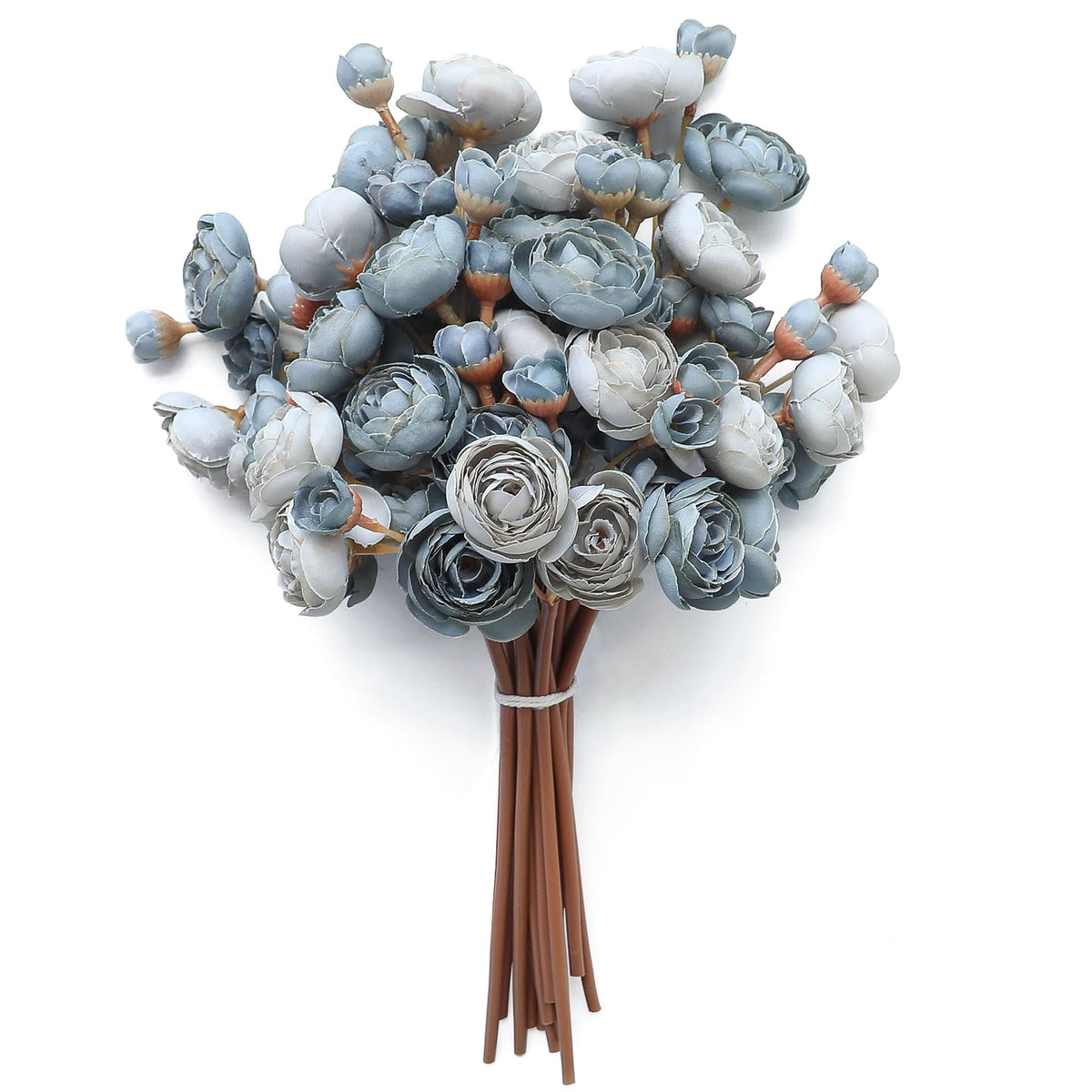 Floroom Ranunculus 18-pcs dusty blue silk flowers for lush DIY bouquets