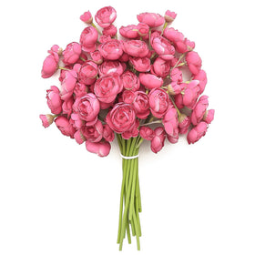 Floroom Ranunculus 18-pcs fuchsia bouquet fillers for DIY arrangements and centerpieces
