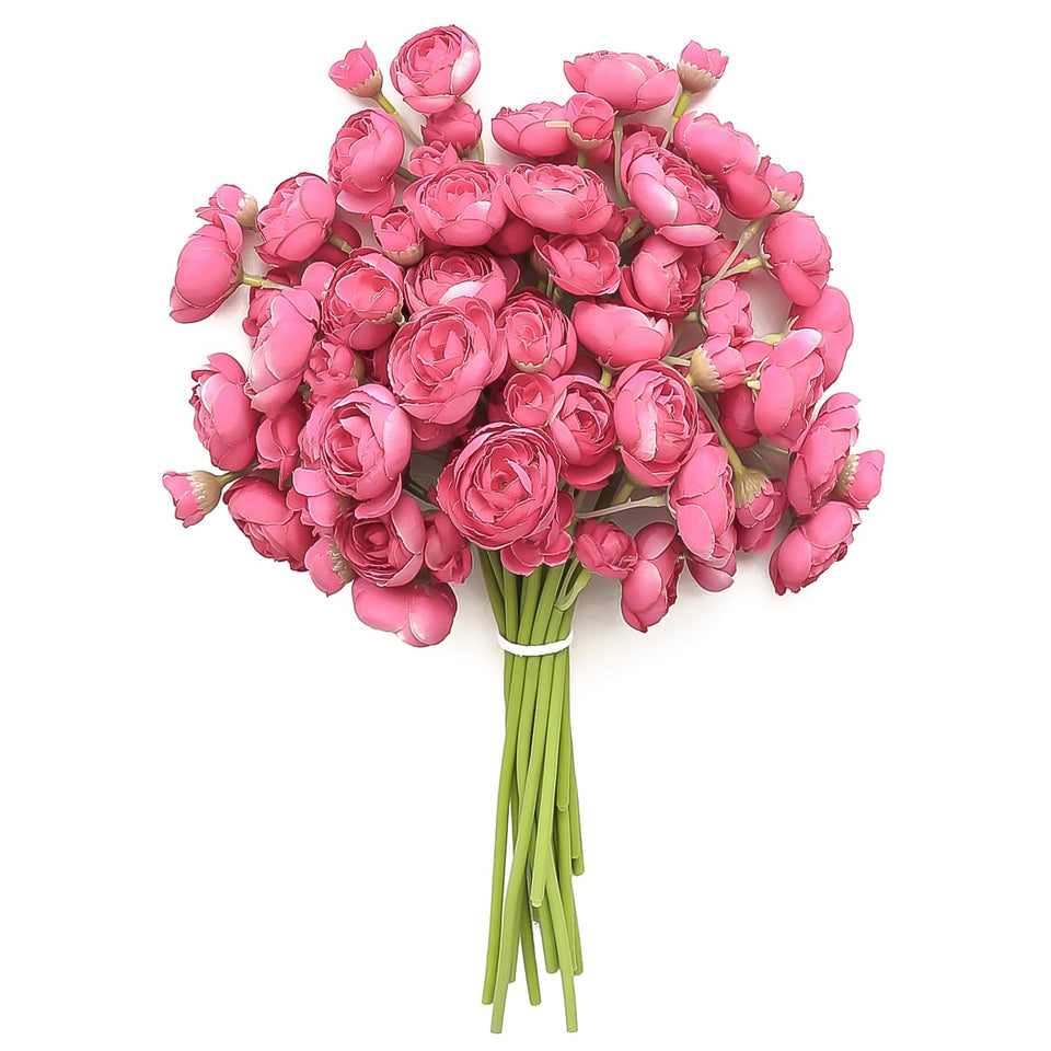 Floroom Ranunculus 18-pcs fuchsia bouquet fillers for DIY arrangements and centerpieces