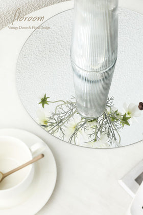 Floroom 12in round mirror perfect for weddings and festive decor accents.