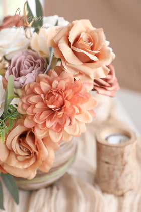 Floroom table centerpiece floral arrangement enhances event tables with rich textures