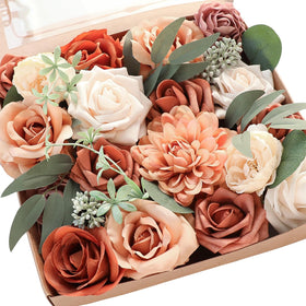 Floroom terracotta dahlias burnt orange bouquet for elegant wedding decor