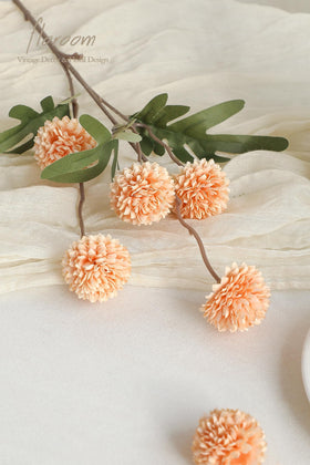 Floroom apricot peach mums offer realistic look for home decor accents.