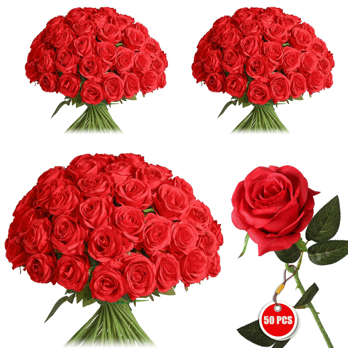 FLORRALIA 50pcs roses bouquet for large centerpieces and events.