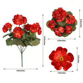Flortevera artificial geraniums draped on a trellis for instant color.