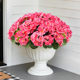 Flortevera geranium bundle outdoors shows UV-resistant color for porch display.