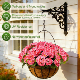 Flortevera geranium vines in planters create cascading color.