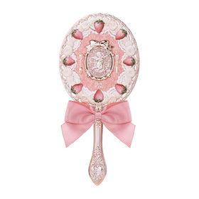 Flower Knows Strawberry Cupid Hand Mirror front view for elegant on-the-go touch-ups.