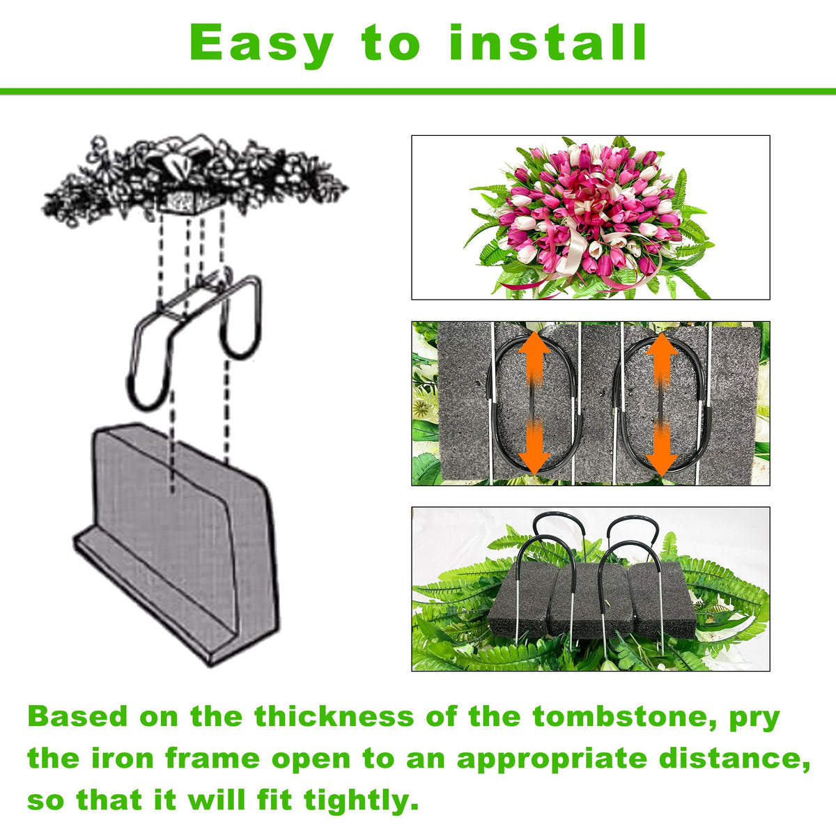 FLOWERIA Cemetery decorations require no watering or pruning, maintenance-free remembrance.