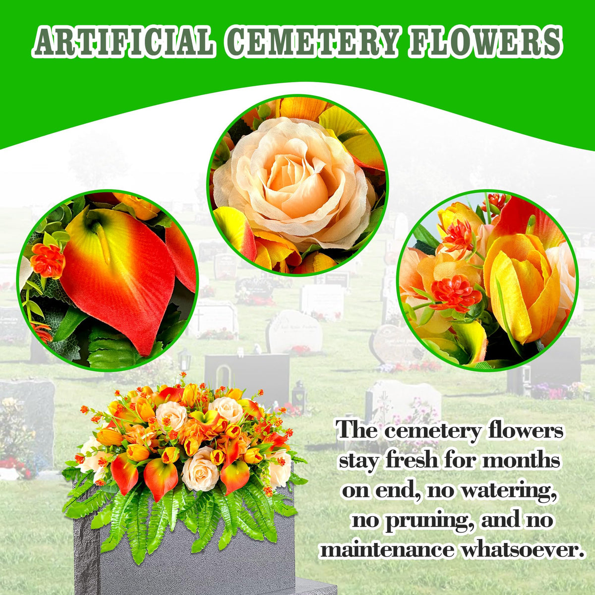 Floweria maintenance-free materials require no watering or pruning.