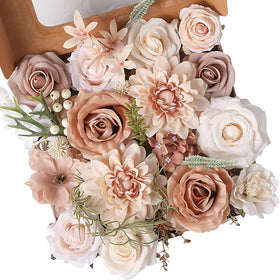 Floweroyal artificial rose-dahlia bouquet for wedding decor and long-lasting charm.