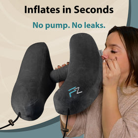FLOWZOOM H-shape hooded pillow on plane seat enhances neck support