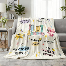 Flpoxzd bestie blanket soft flannel texture for comfort