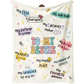 Flpoxzd bestie blanket yellow throw, cozy for movie nights