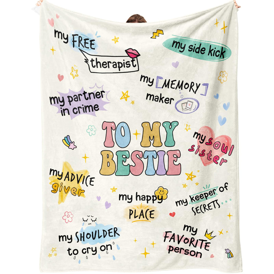 Flpoxzd bestie blanket yellow throw, cozy for movie nights