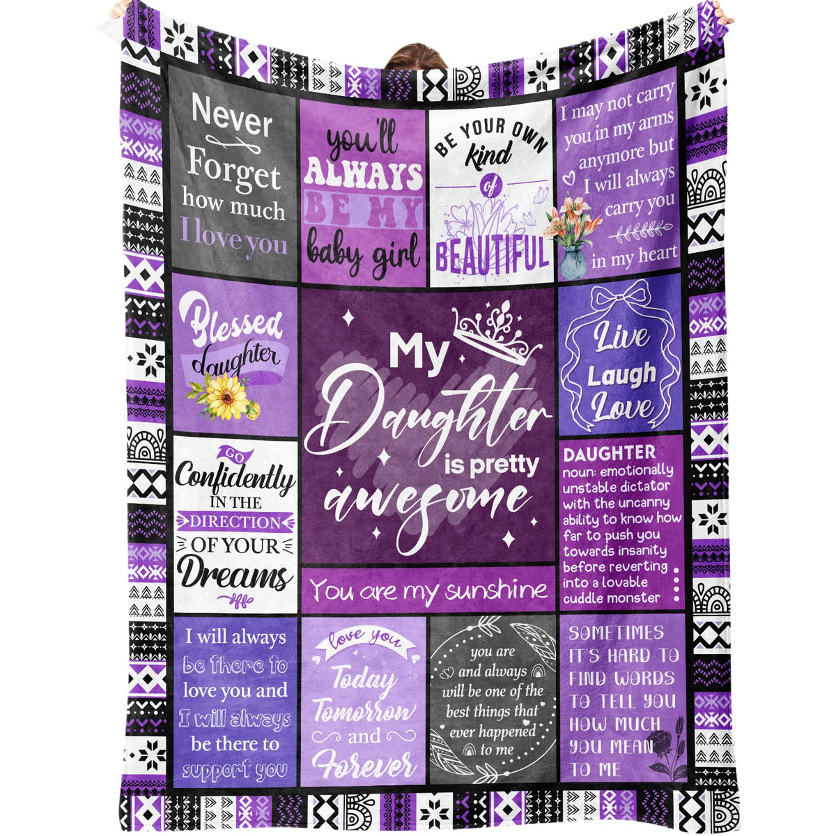 Flpoxzd daughter blanket close-up shows soft microfiber texture for cozy warmth.