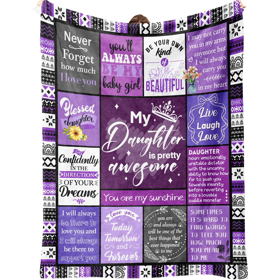 Flpoxzd daughter blanket close-up shows soft microfiber texture for cozy warmth.