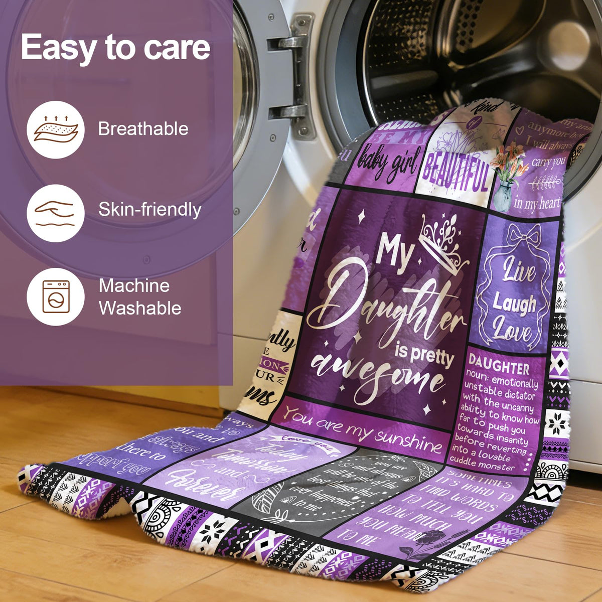 Flpoxzd daughter blanket ready-to-gift packaging keeps presentation pristine.