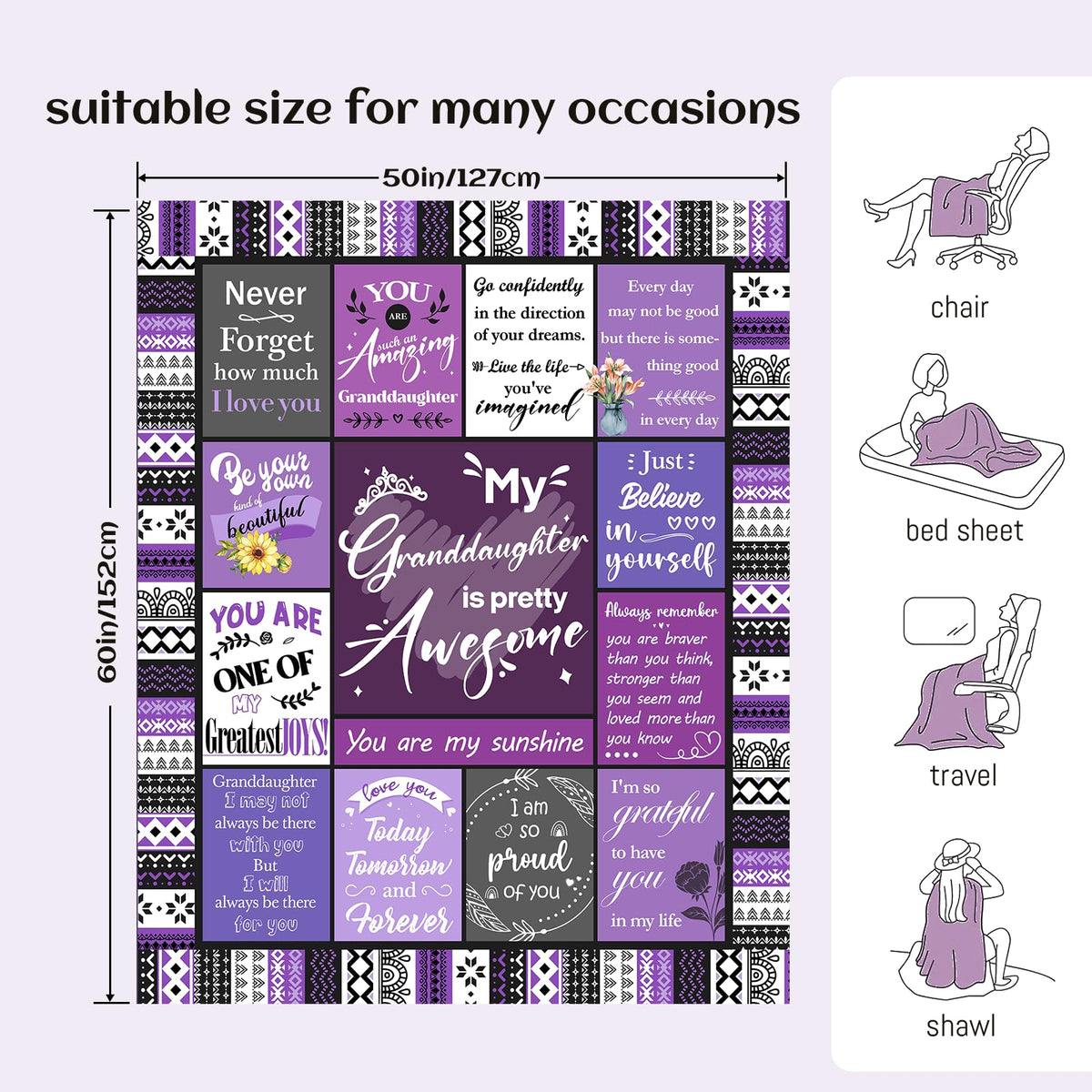 Flpoxzd gift-ready packaging of the granddaughter blanket