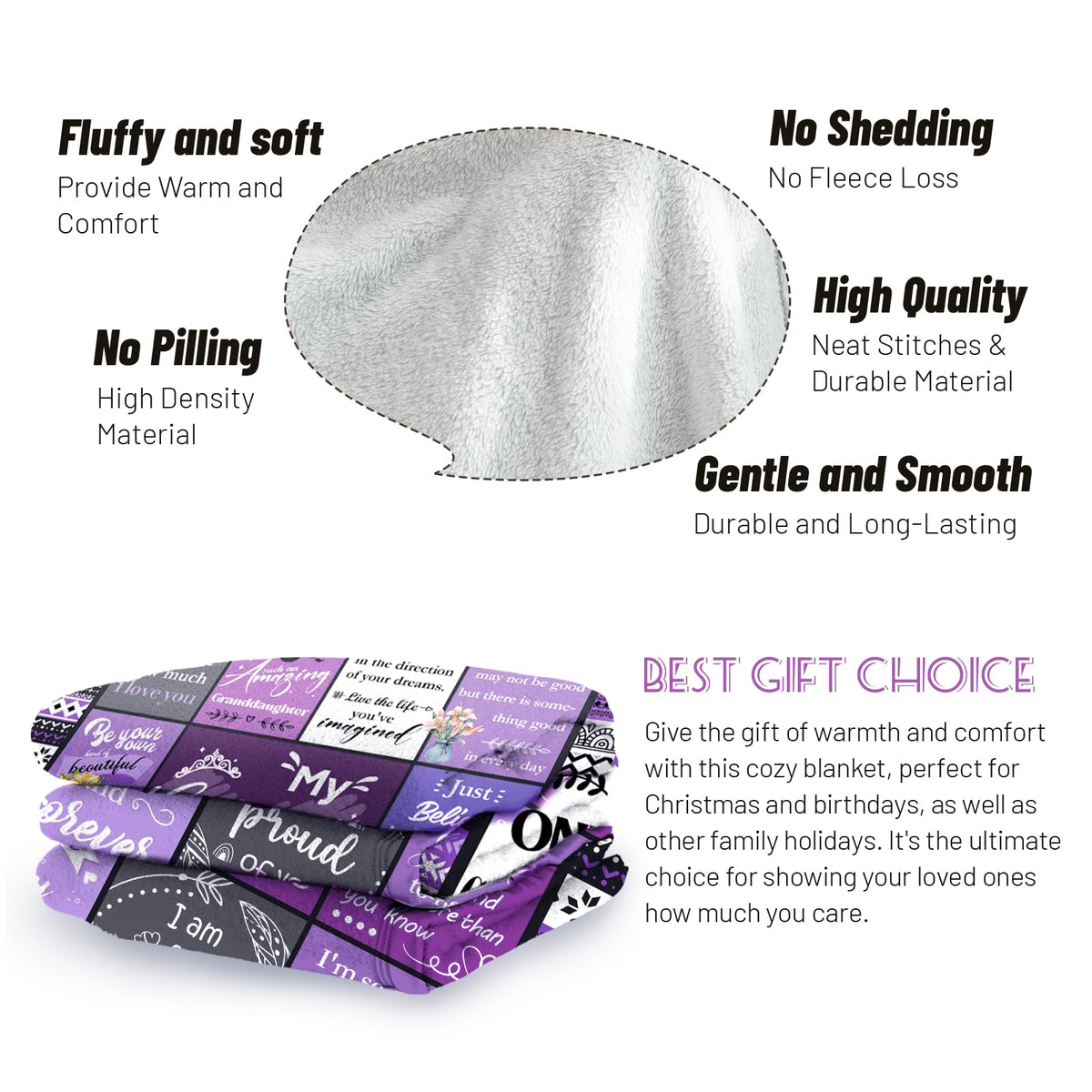 Flpoxzd blanket in purple tones with appealing design for teens and adults