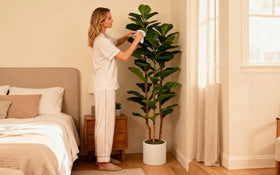 FLRLIVING durable plastic leaves close-up for long-lasting color
