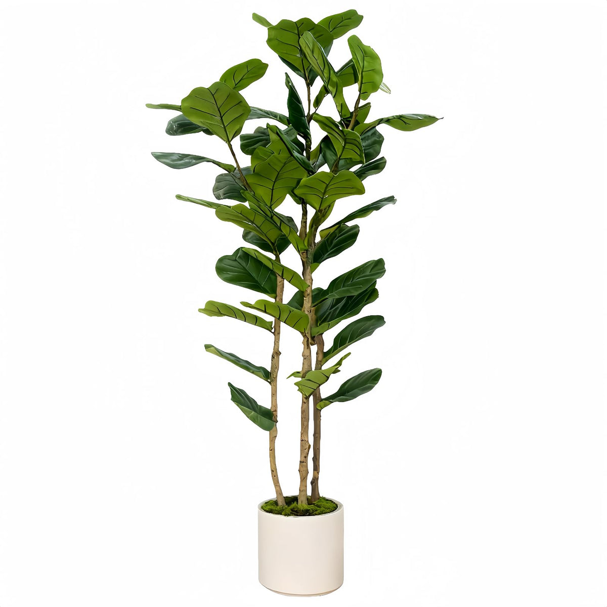 FLRLIVING Lyrata 5FT artificial fiddle leaf fig tree with lush leaves for living room decor