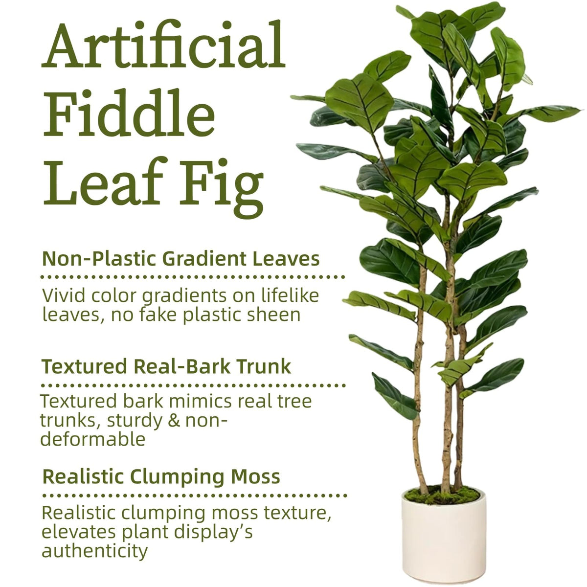 FLRLIVING three wood trunks detail for authentic, natural look
