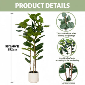 FLRLIVING white tall planter showcases the tree with a modern, clean look for entryways