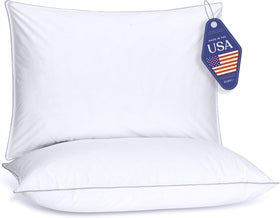 FluffCo Basics pillow shell close-up showing breathable cotton and cooling surface.