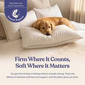 FluffCo Zen Fluff pillow back sleeping posture with elevated head
