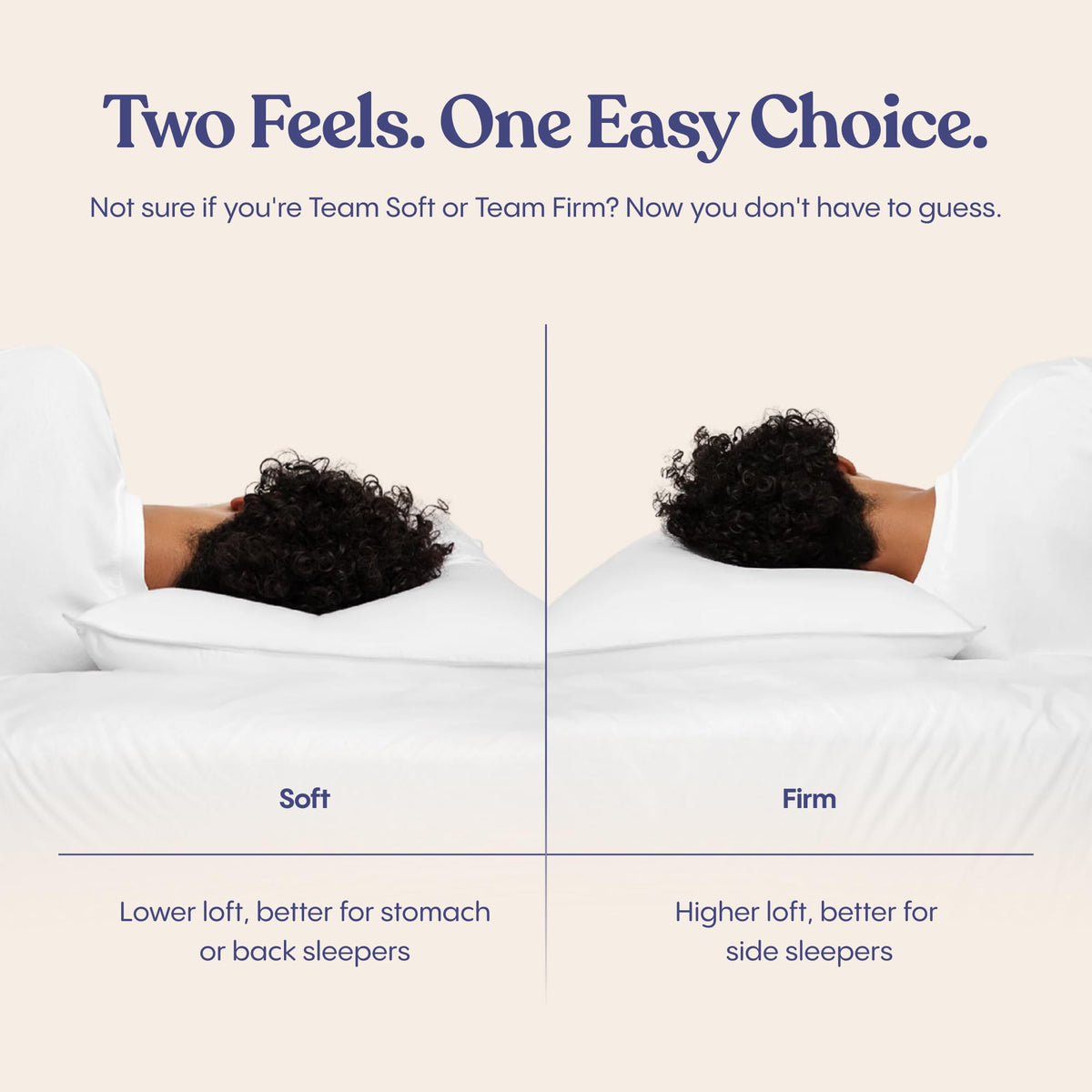 FluffCo Zen Fluff Down Pillow ideal for side sleepers with focused shoulder cushioning
