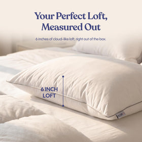 Soft loft on FluffCo Zen Fluff Down Pillow delivers cloudlike comfort for side sleepers
