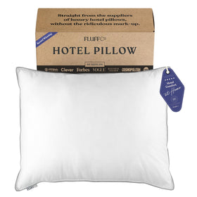 FluffCo Zen Fluff pillow front view showcases plush loft for versatile sleep positions.