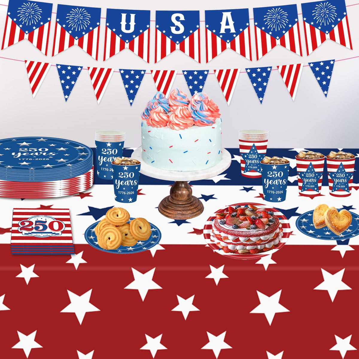 FLUUZE patriotic banner for final decorative touch at parties.