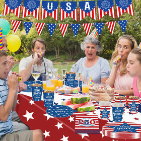 FLUUZE patriotic cups for easy servings at outdoor celebrations.