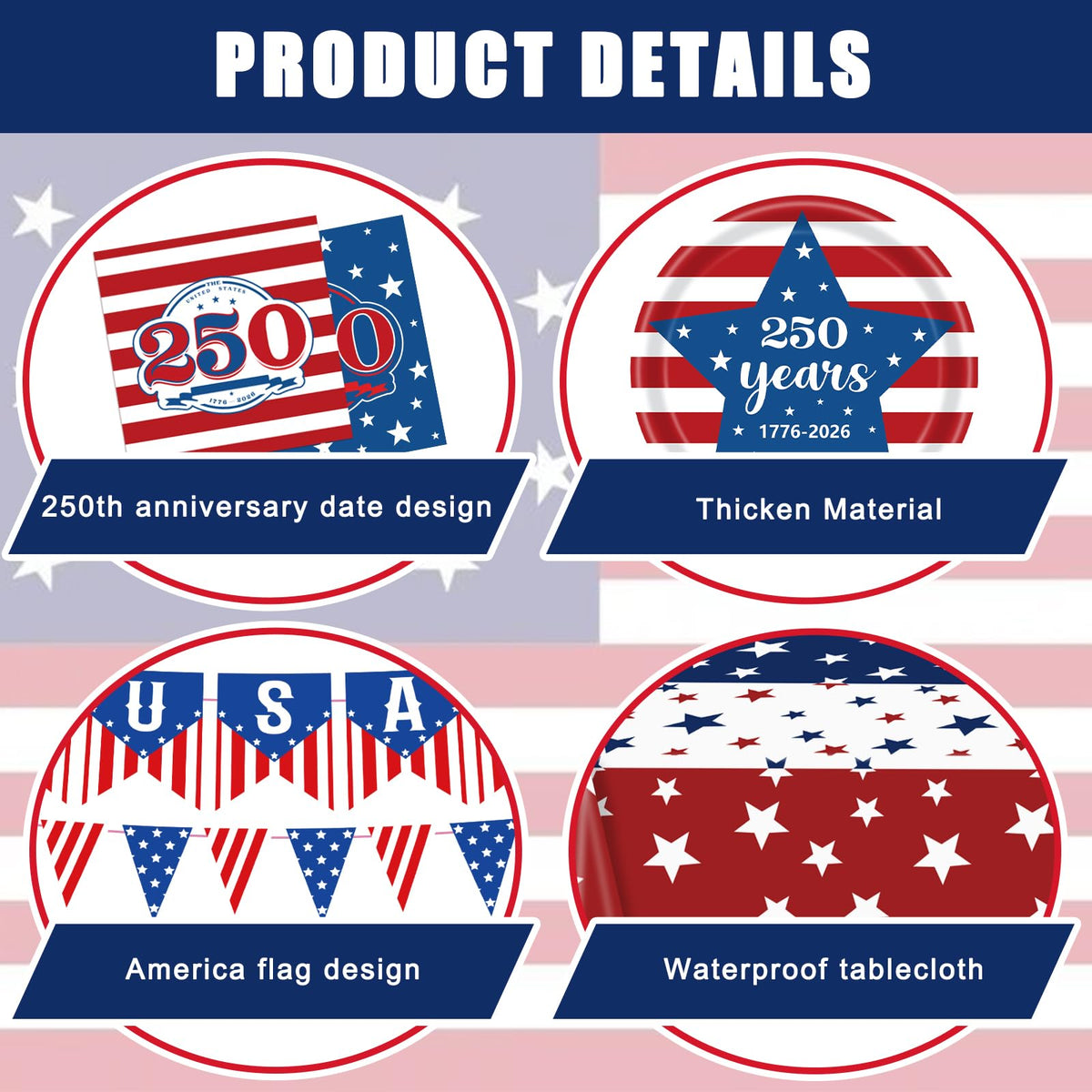 FLUUZE patriotic napkins for quick cleanups and cohesive decor.