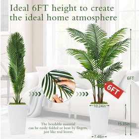 Flydeer 6ft artificial palm in a modern office space.