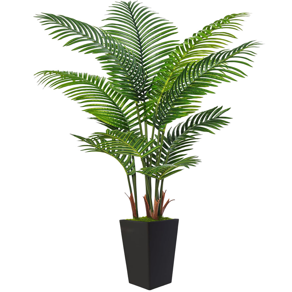 Flydeer 6ft artificial palm tree full height adds dramatic tropical style to any room.