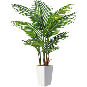Flydeer 6ft palm tree trunk creates a dramatic indoor focal point.