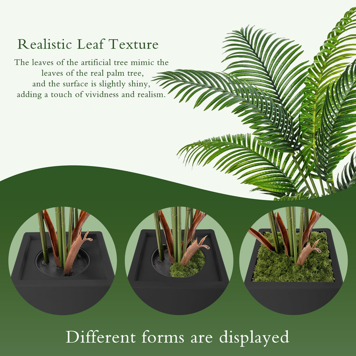 Flydeer palm tree adjustable branches allow tailored indoor layout.