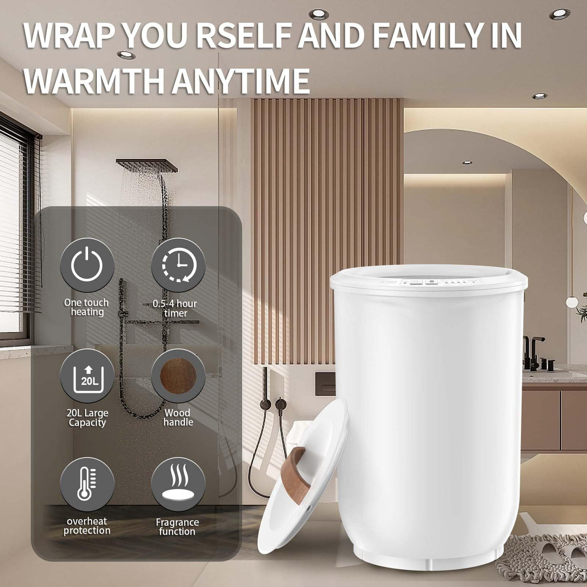 FLYHIT towel warmer 450W heats towels quickly