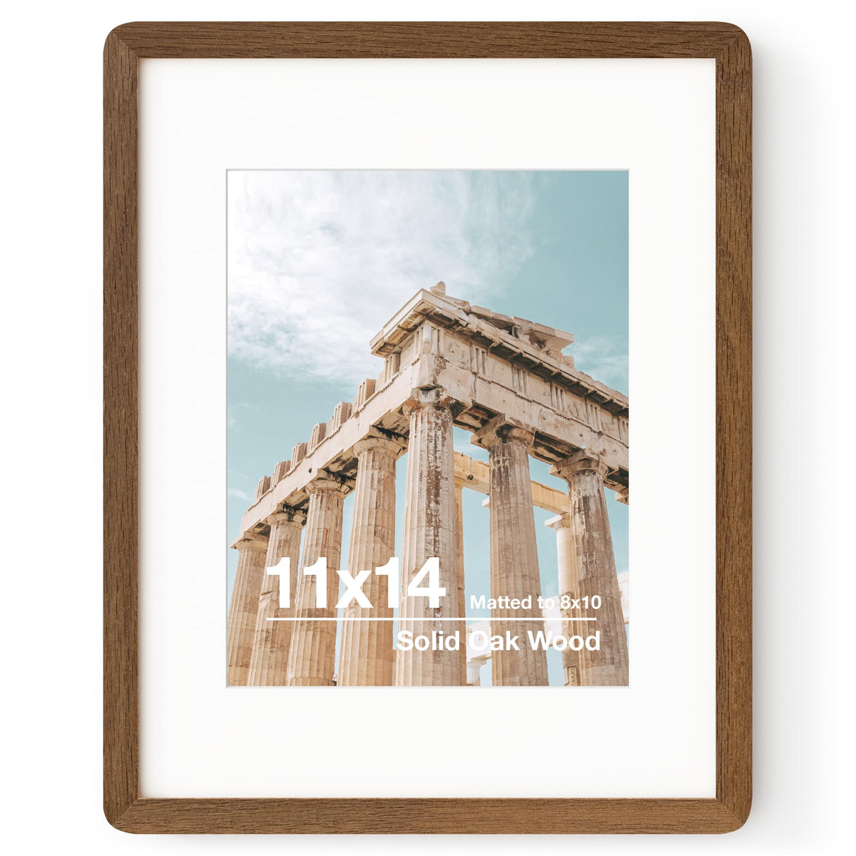FLYJOE 11x14 oak frame showcases natural grain for wall displays.