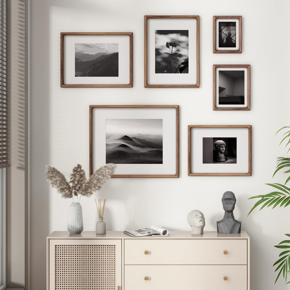 Flyjoe 11x14 frame USA-sourced walnut emphasizes sustainability and artisanal craftsmanship.