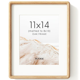 Flyjoe 11x14 natural oak frame front view with clear glass for vivid memories.