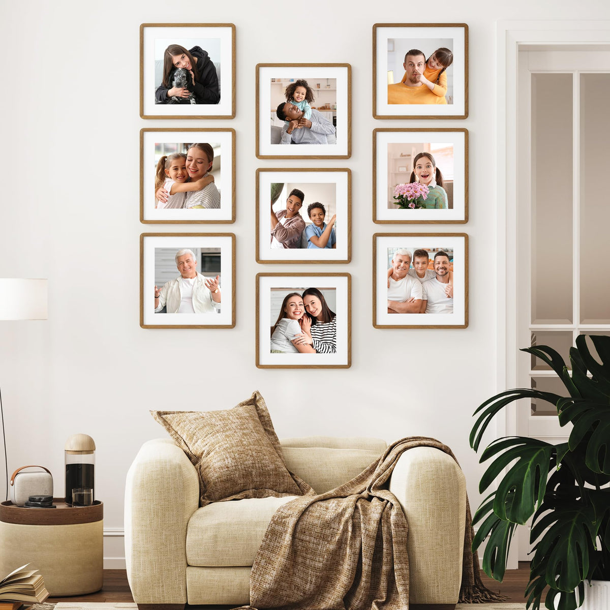 FLYJOE 12x12 walnut frame packaging protects during transit