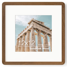 FLYJOE 12x12 walnut frame front view for wall display and memory preservation