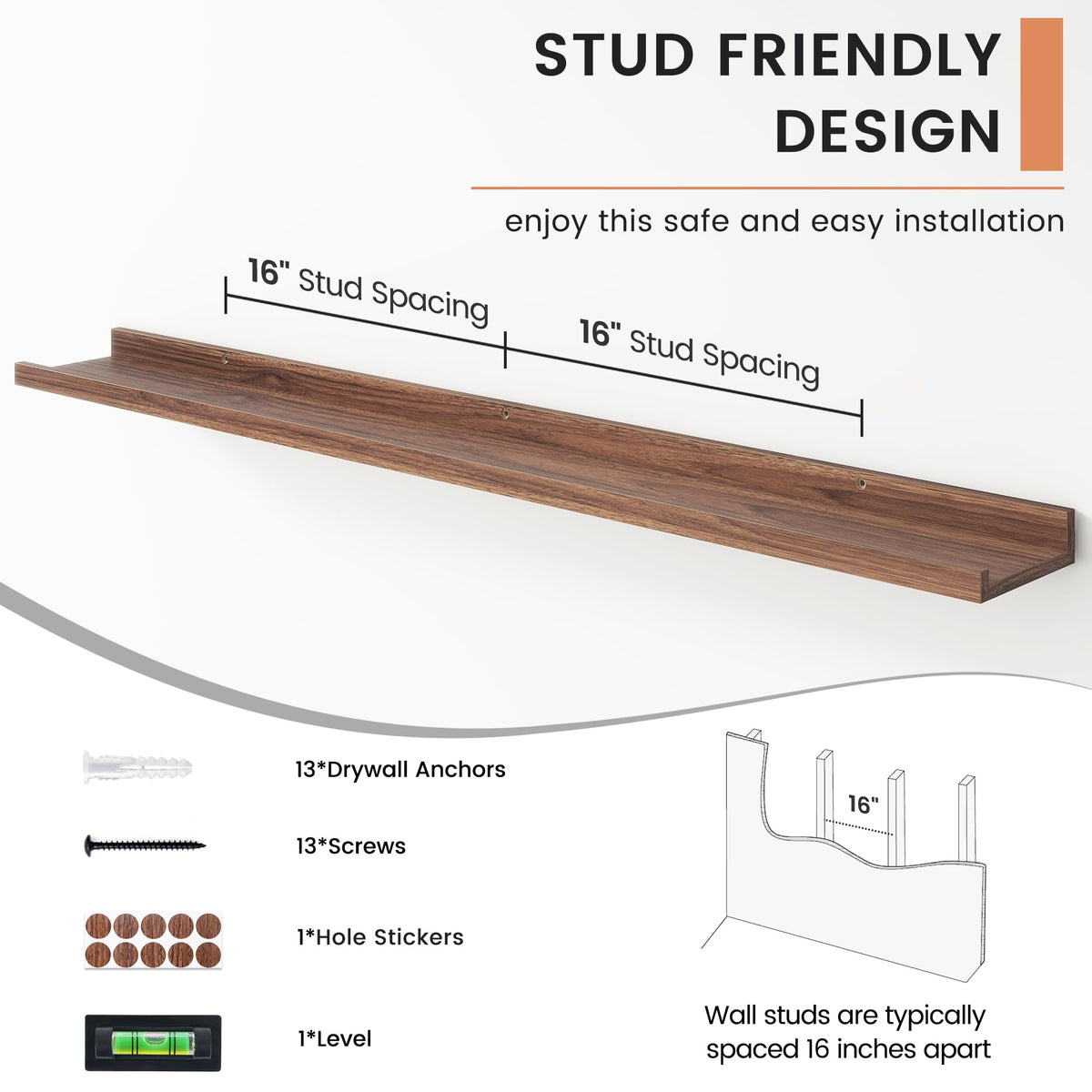 FLYJOE easy installation with pre-drilled holes and level included
