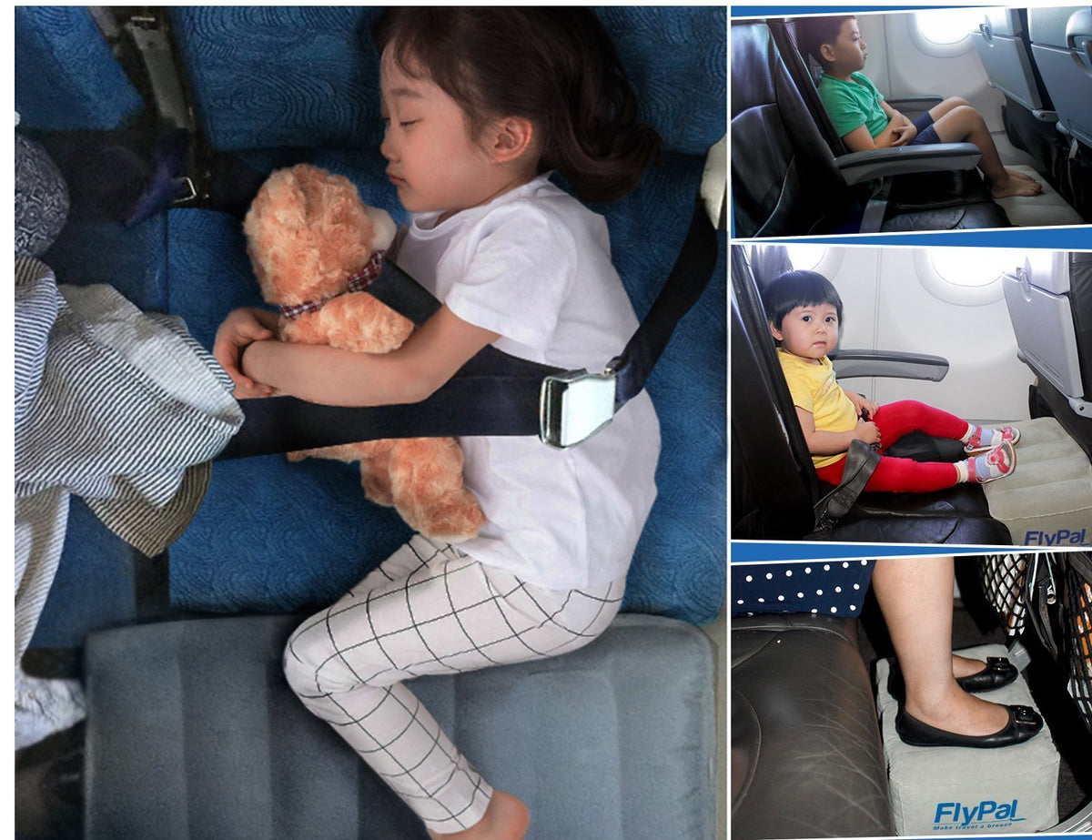 Flypal inflatable foot rest adjustable-height demonstrates three lift options for tailored support.
